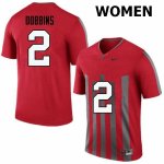 Women's Ohio State Buckeyes #2 J.K. Dobbins Throwback Nike NCAA College Football Jersey November XHT2544IV